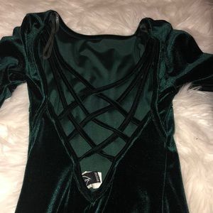 Strappy back velvet dress